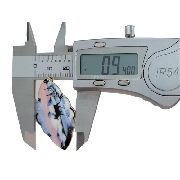 Bernard Meldahl Sterling Silver Guilloche Enamel Moose Silhouette Brooch, K23 - Picture 7 of 8